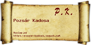 Pozsár Kadosa névjegykártya